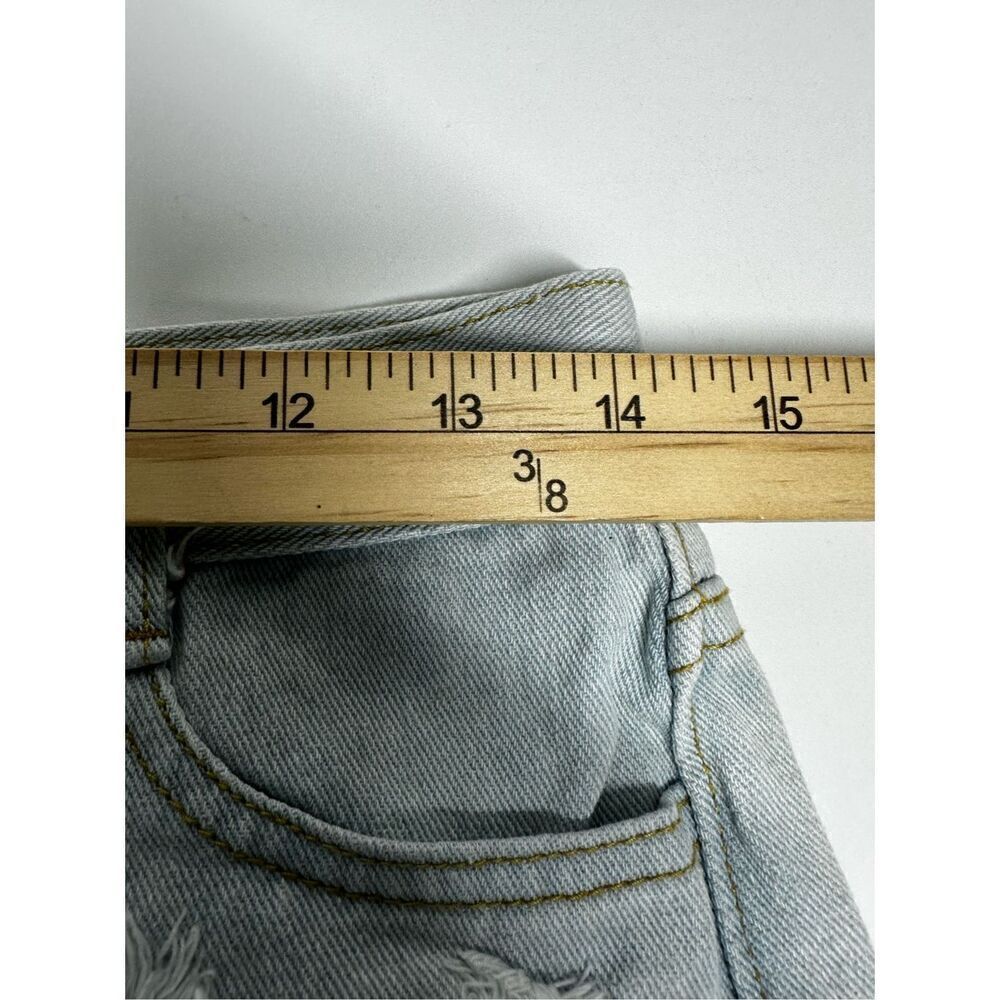 36Point5 Embroidery Denim Shorts Hippie High Waist Floral Bottoms Size L Y2K - Picture 5 of 11